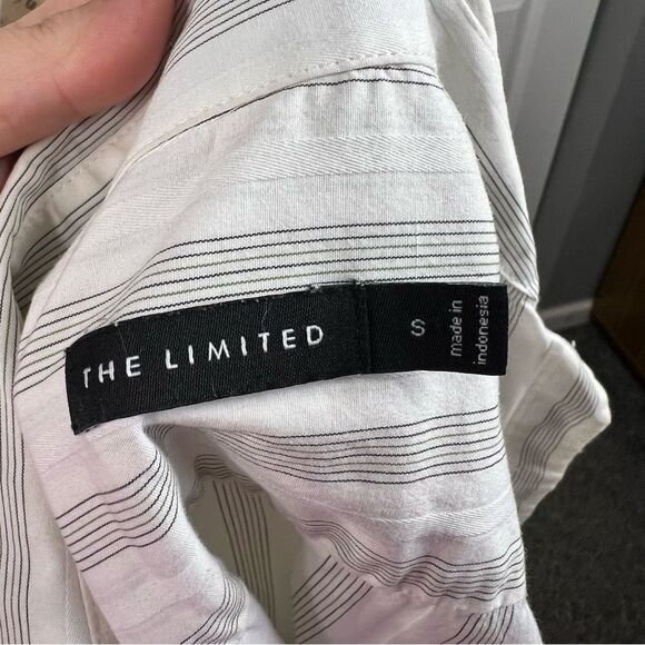 Sz S The Limited White & Black Striped Button Up Dress Shirt $70 MSRP - Picture 9 of 10